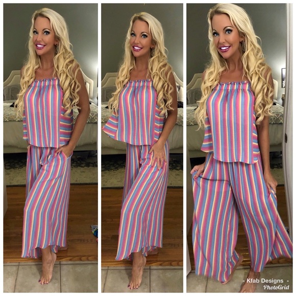 💕LAST 1! Color Block Striped Pants -Top Avail. - Picture 3 of 8